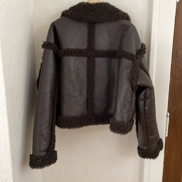 STAND STUDIO Women's Kristy Faux-Shearling Jacket Size US 10 In Brown - Picture 8 of 9
